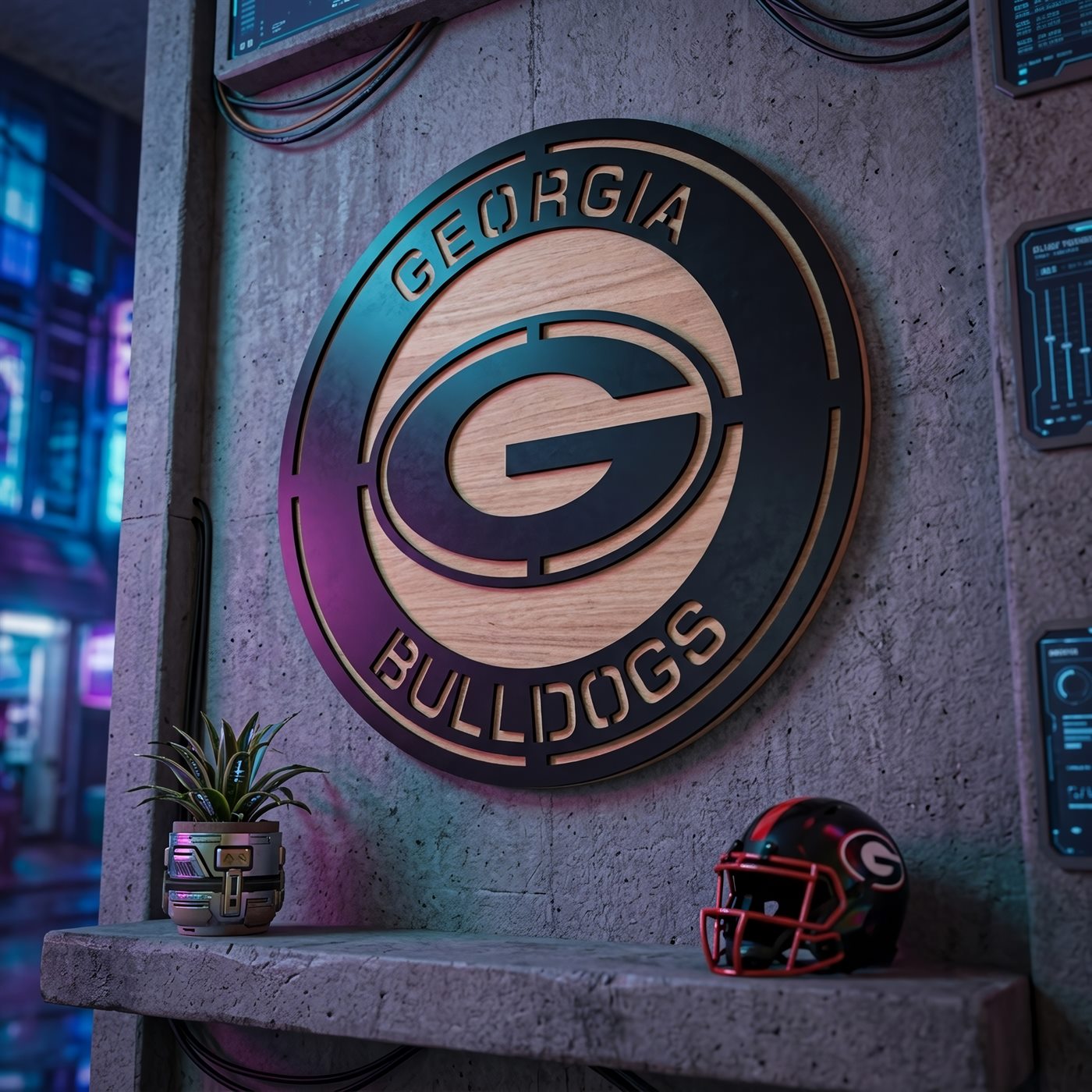 Georgia Bulldogs Logo CNC panel